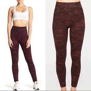 SPANX Red Camouflage Seamless Look At Me Now Leggings Shapewear Medium